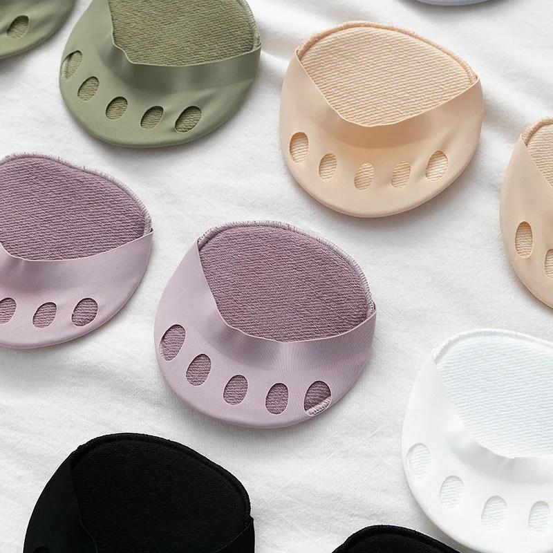 Five Fingers Forefoot Pads for Women High Heels Half Insoles Summer Thin Breathable Ice Silk Invisible No Show Socks Insoles