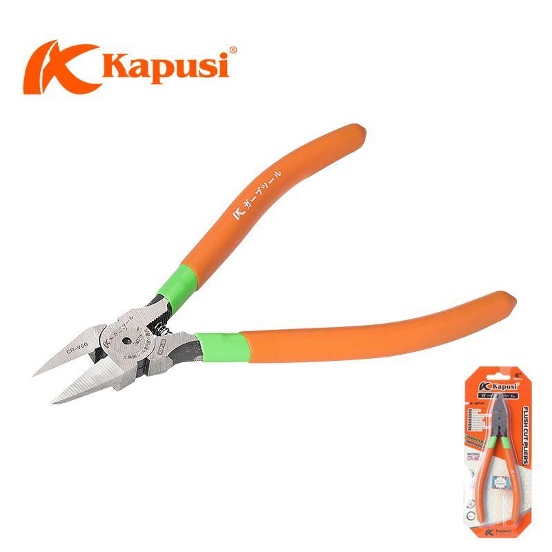 Kapusi 5" & 6" Industrial-Grade Non-Slip Chrome Vanadium Steel Oblique Pliers & Electronic Wire Cutters