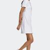 Adidas Neo Side Stripe Letter Print Breathable Loose Short Sleeve Dress Women Dresses White GP7128