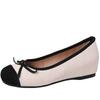 Bow ballet shoes women's spring new flat bottom shallow mouth single shoes casual temperament skirt