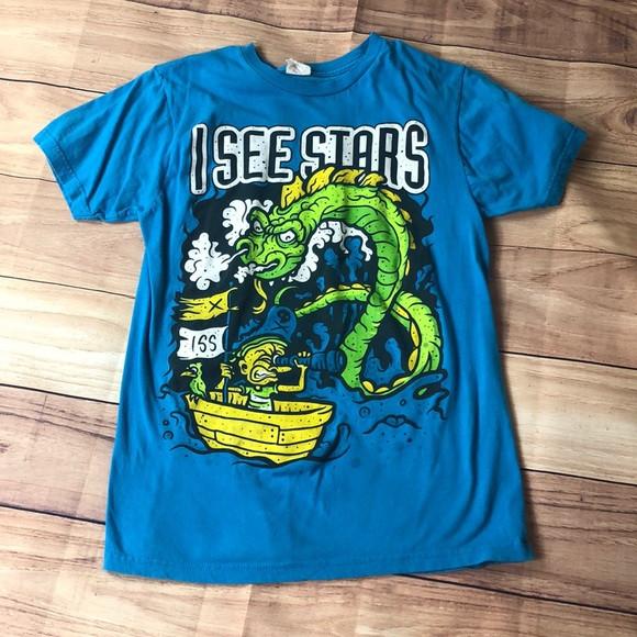 i see stars футболка черная тур мужская женская с коротким рукавом BL525 унисекс футболка M