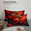 3pcs Dragon Bedding Sets 3D Printed Red Dragon Breathable Anti-Slip Easy Care Duvet Cover Sets With Pillowcases No Filling