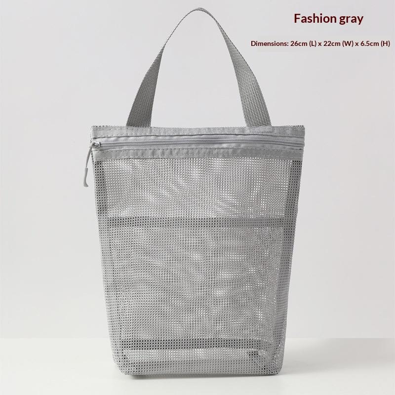 22x26cm INS Simple Portable Toilet Bag for Men and Women Handheld Storage Bag for Business Travel, Large Capacity Mesh Bath Bag