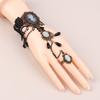 Model Gothic Steampunk Lace Cuff Arm Bracelet With Ring Black Accessories For Woman Gifts