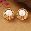 Pearl flower stud earrings retro news temperament 925 earrings women's 2026 new high-end summer light luxury French earrings