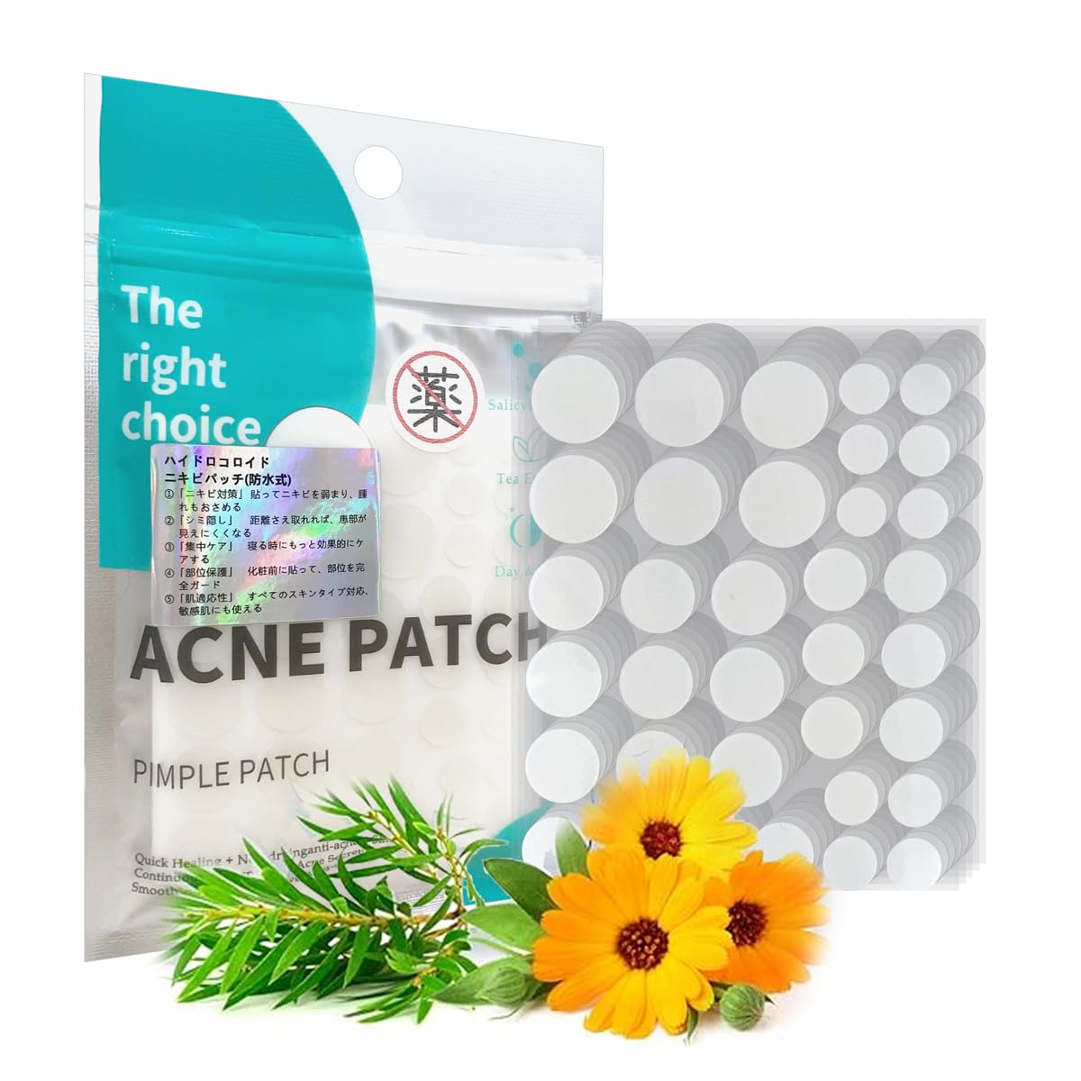 

FERNIDA Spot 6 300 Pimple Skin Cute Spot Conceal Facial Makeup Large Tea Tree Star Shape Round Patches, Bulk, Colors, Patches, Care, Packs, Blemishes,