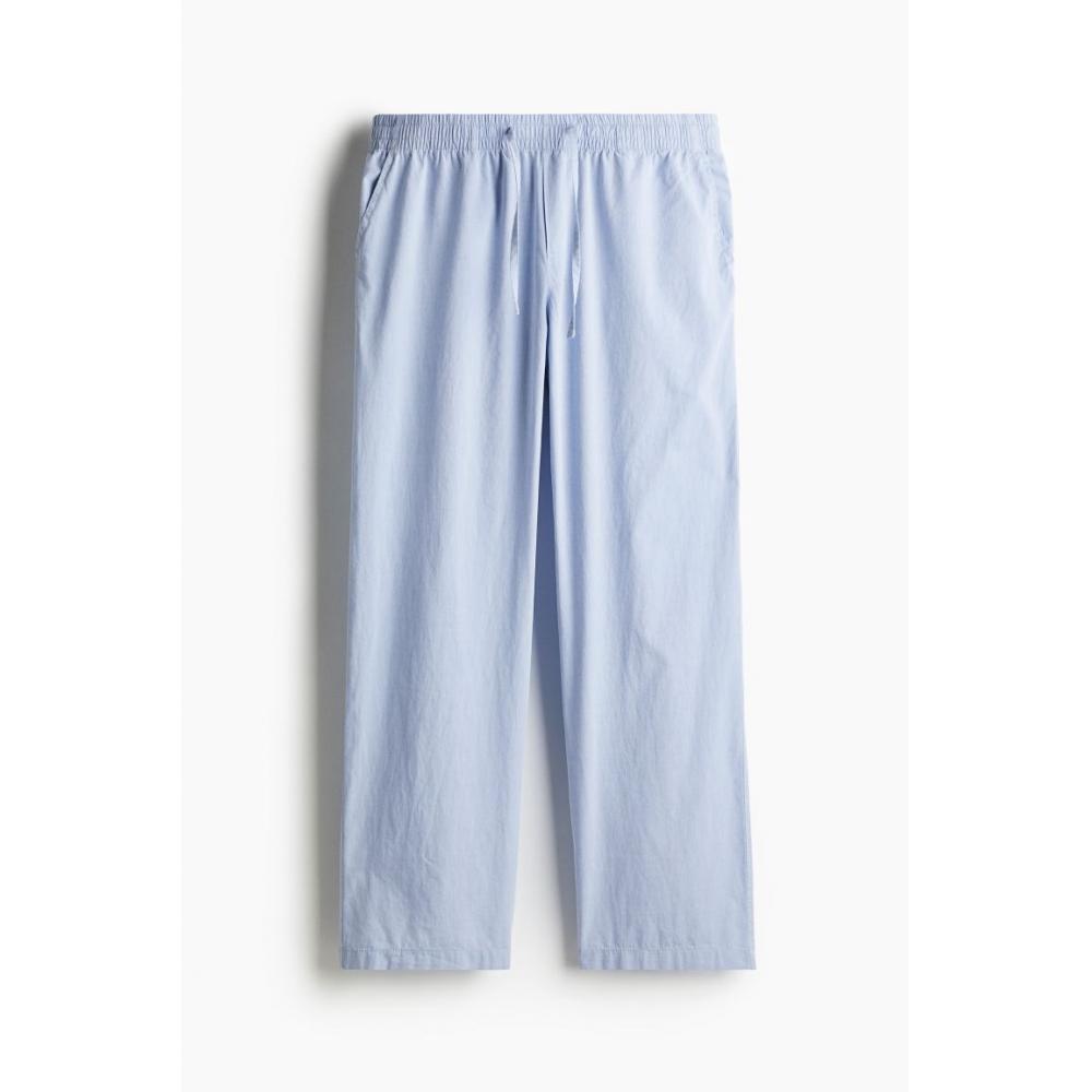 H M Poplin Pants Relaxed Fit ligHt Blue