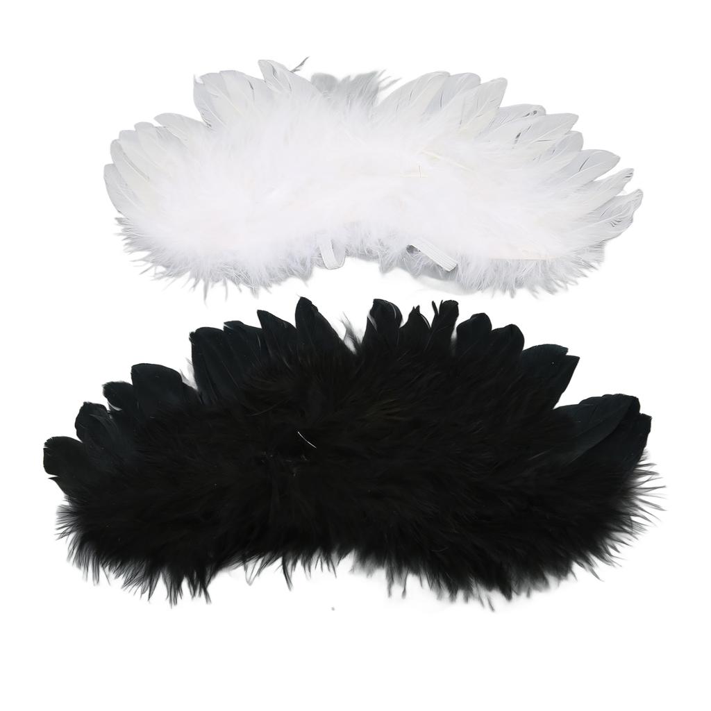 2Pcs Ball Joint Doll Feather Wings Black and White Soft Comfortable for 1 3 1 4 1 6 Dolls