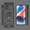 For iPhone 15 Cover For Apple iPhone 13 14 15 5G Case Lens Sliding Window Protector Armor Shockproof Holder Magnetic Bumper
