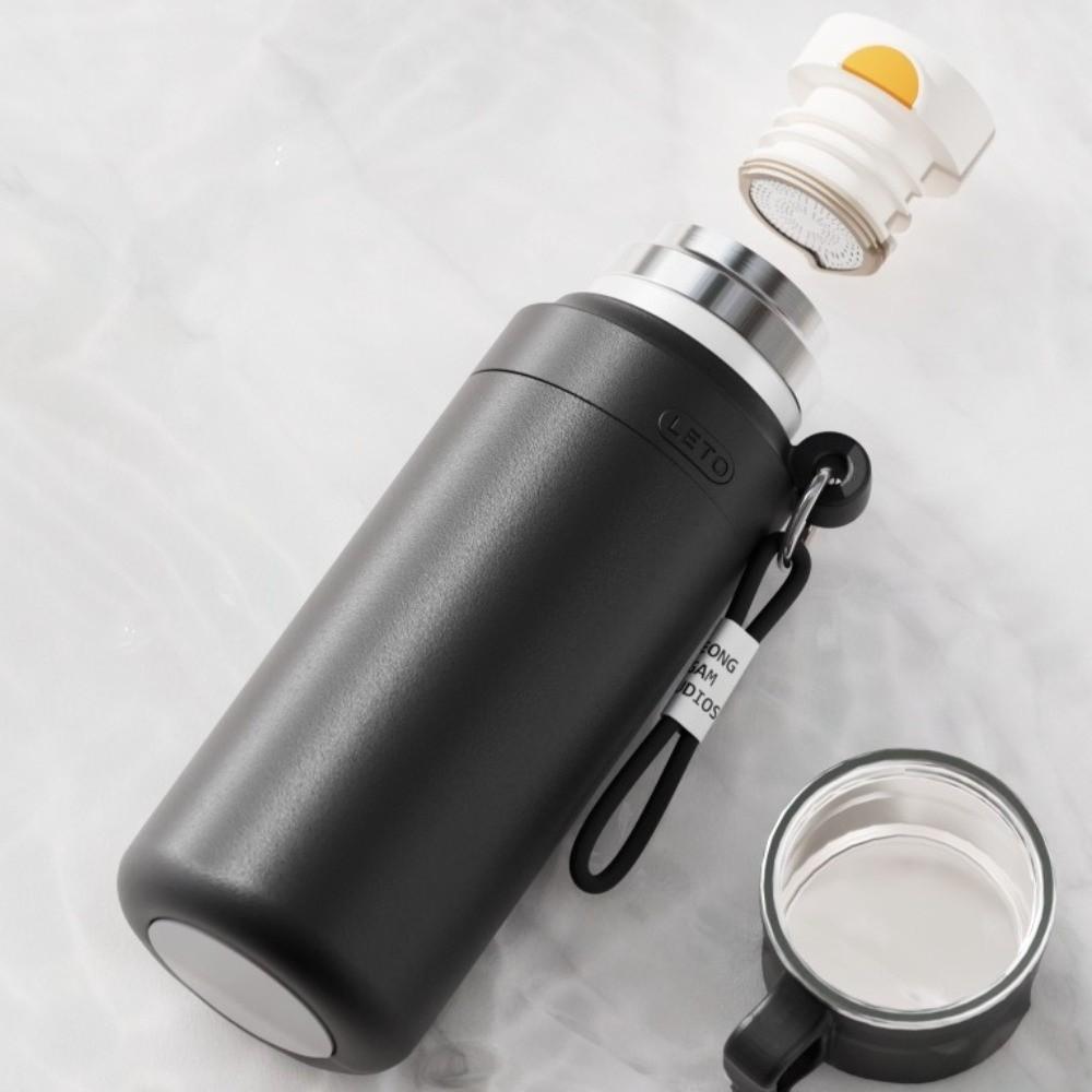 Large Capacity Insulated Cup One Cover Two Use Outdoor Water Bottle