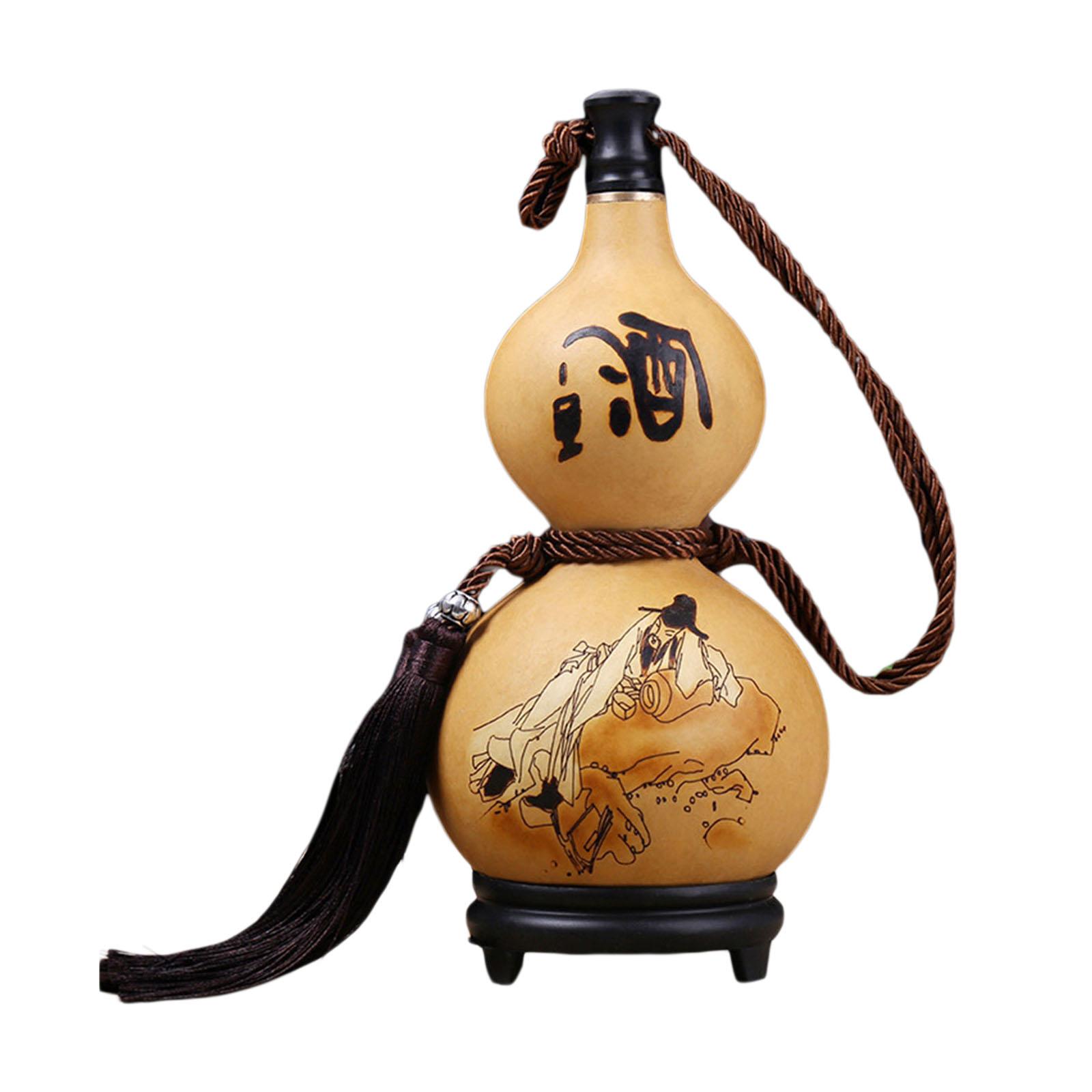 idealhome2016 Natural Gourd flasks with Lid Gourd Shape Handmade Flagon for