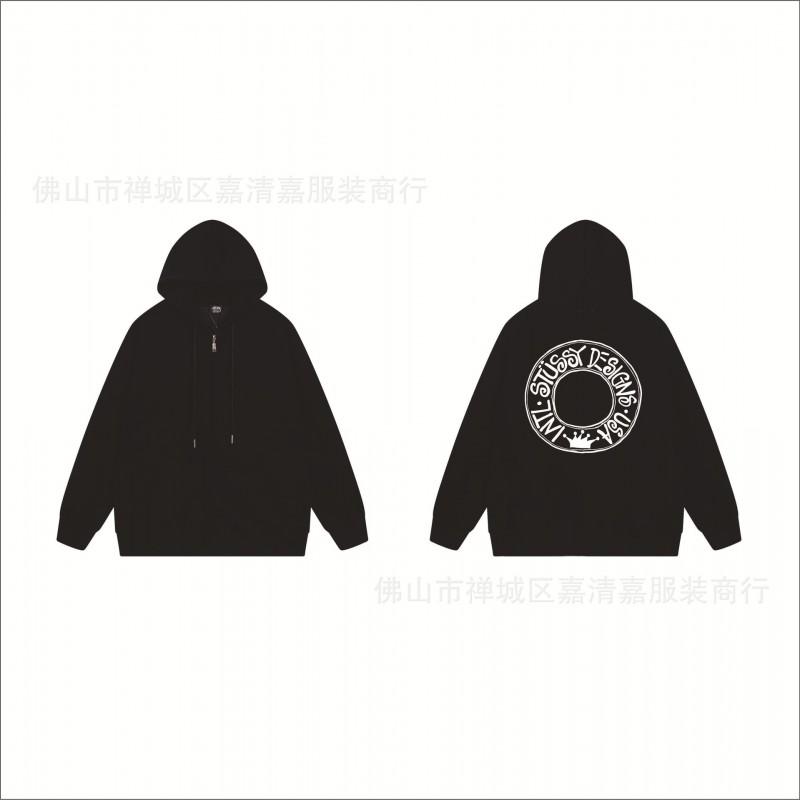 Mens Oversized Zip-Up Hooded Sweatshirt Casual Streetwear Cotton Pullover Fall