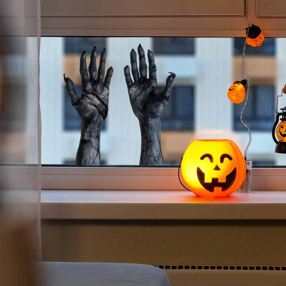 Halloween Arm Horror Uv Static Cling Glass Window Sticker For Home Decor