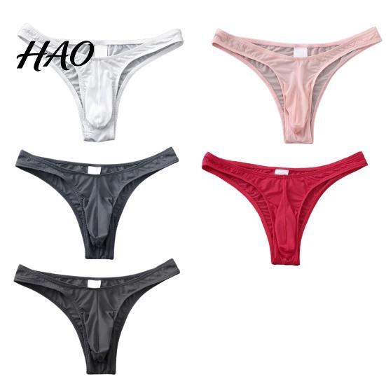 Men Thongs Briefs U Convex Breathable Elastic Transparent Ultra-soft Non-slip Underpants Low Rise Stretchy for Inner Wear