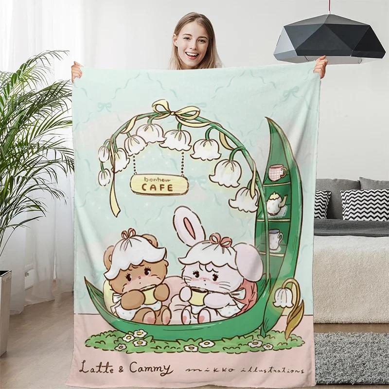Fleece Blanket Sofa M-Mikkos Cute Warm Knee Bed Camping Custom Nap Fluffy Soft Blankets for Winter King Size Microfiber Bedding