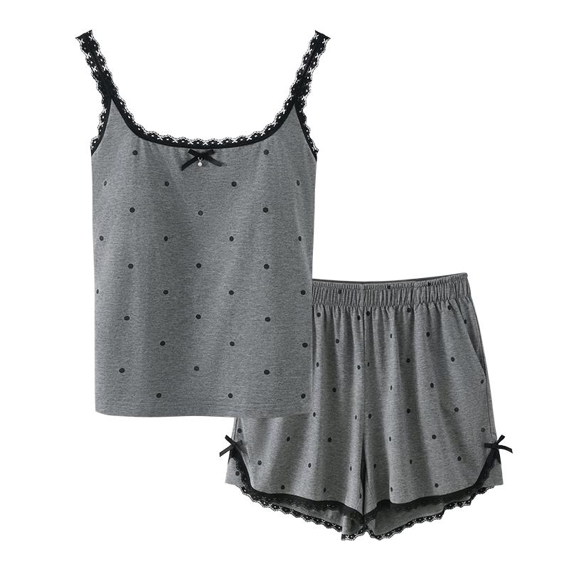 Jingyun Women s Cool-Feel Modal Camisole Sleepwear Set L