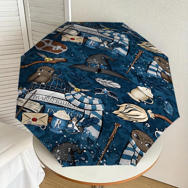 1PC Harry Potter, Spells Umbrella-8-Rib Reinforced, Automatic Open, Lightweight & Durable, Cute Fashion Accessory for Outdoor, D2627