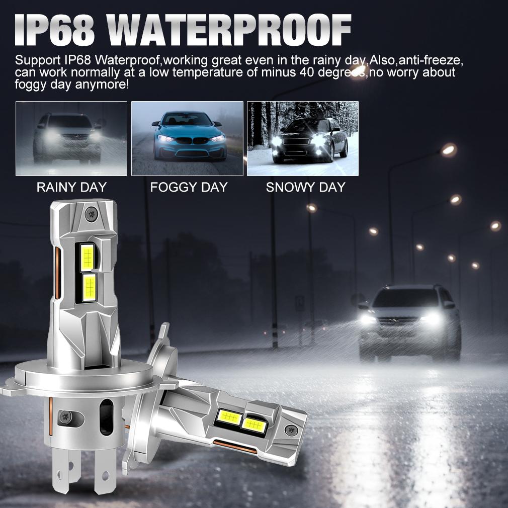 2Pcs 40000LM H4 H7 LED Headlight Bulbs Wireless Turbo H11 LED H8 9005 HB3 9006 HB4 100W Car Fog Light Hi Lo Beam Headlamp Auto Plug&Play Lamp 6000K
