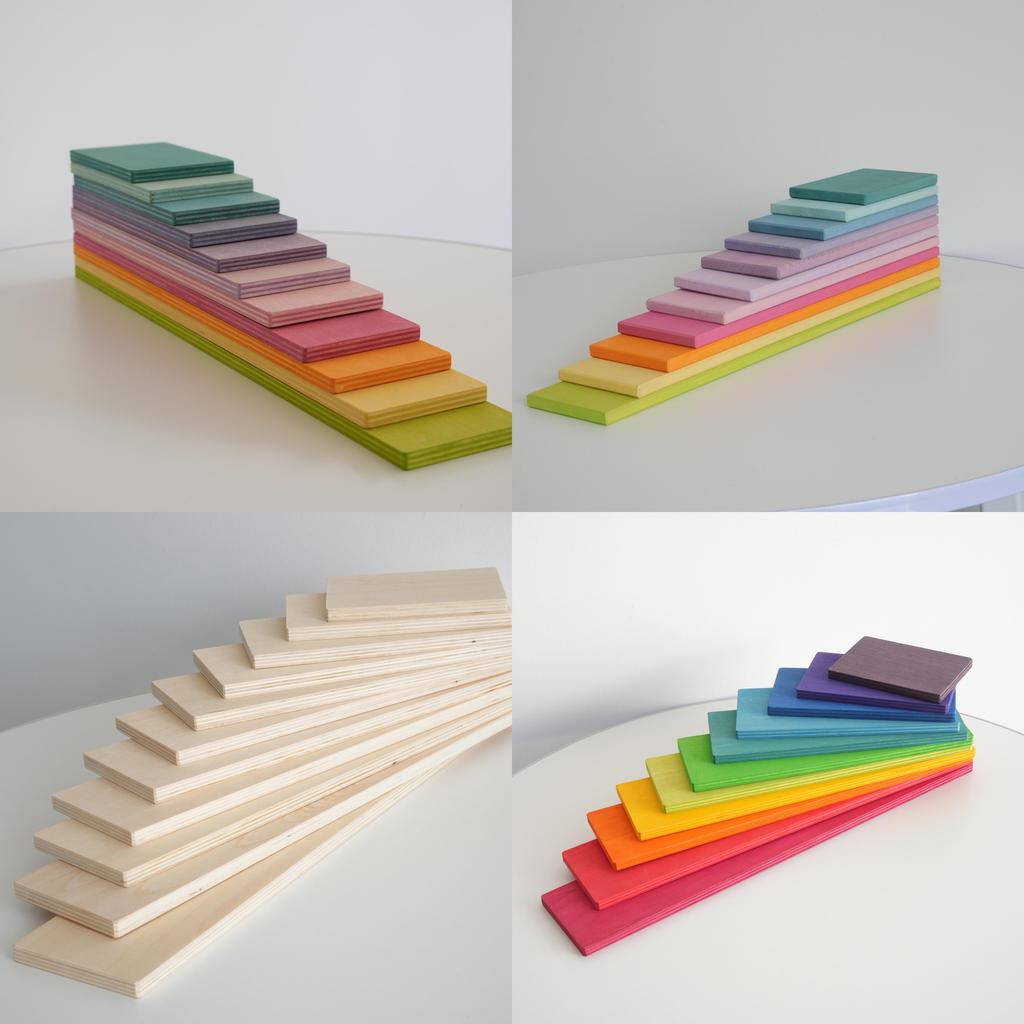 Wooden Rainbow Stacking Blocks For Early Education And Toddler Development