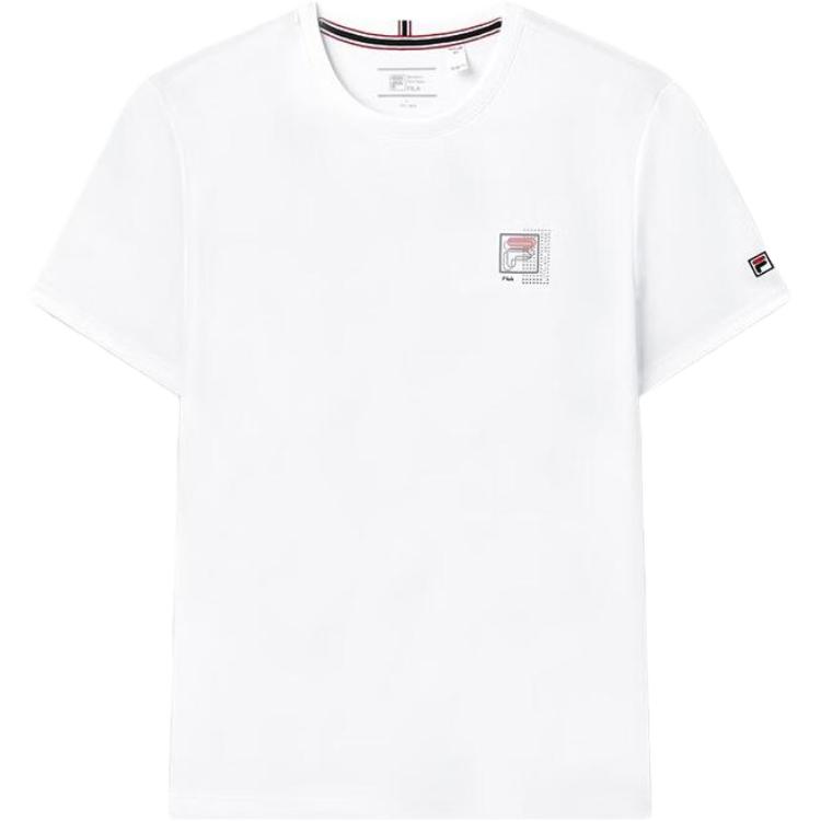 

FILA Plain Round Neck Simple Casual Pullover Short Sleeve T Shirt Men Tops White F11M321117FWT XXXL