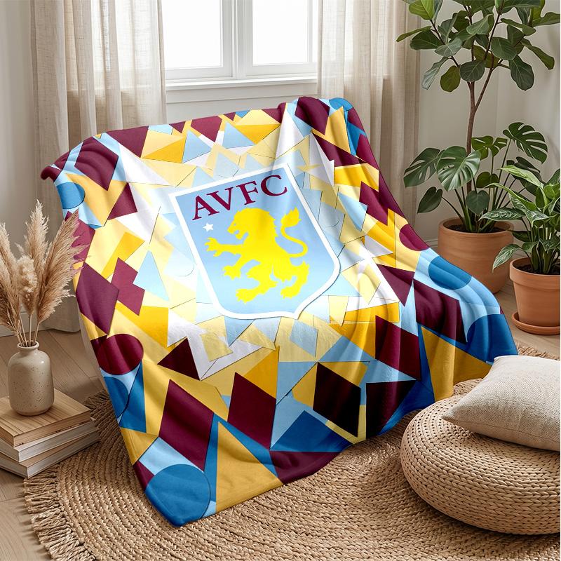 Coperta in Flanella con Stampa Aston Villa, Morbida Calda Leggera Coperta da Divano Letto Campeggio