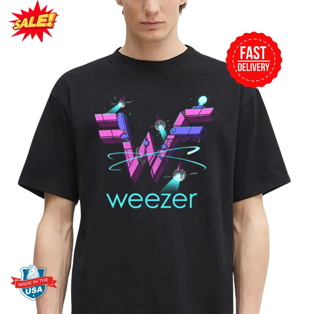 Weezer Летний 2025 Мерч Футболка Роботизированный Логотип Классическая Футболка S-5XL S