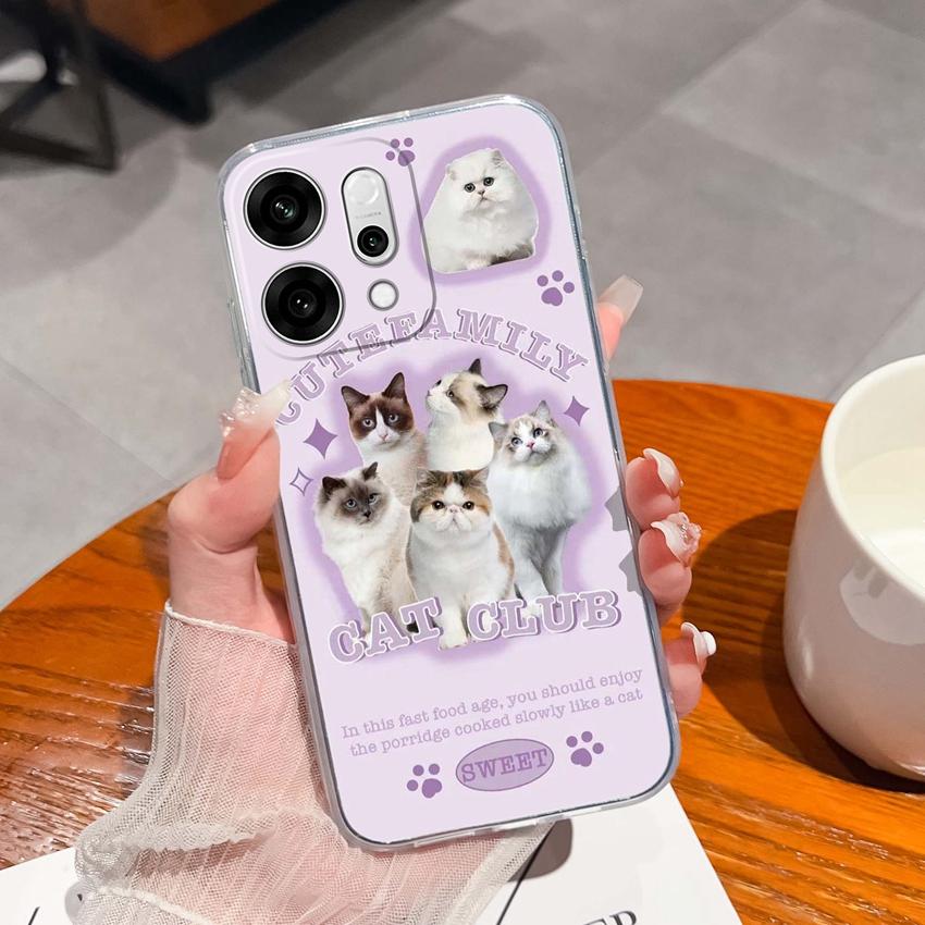 For Oppo Reno14 Pro Realme C71 C75 C75x Ultra Thin Clear Phone Case Cute Panda Pattern Dustproof Protection Soft Transparent Back Cover For Oppo Shell