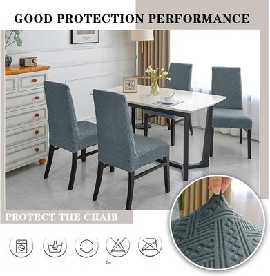 Dining Chair Covers, Stretchy, Removable, Set of 4, Gray