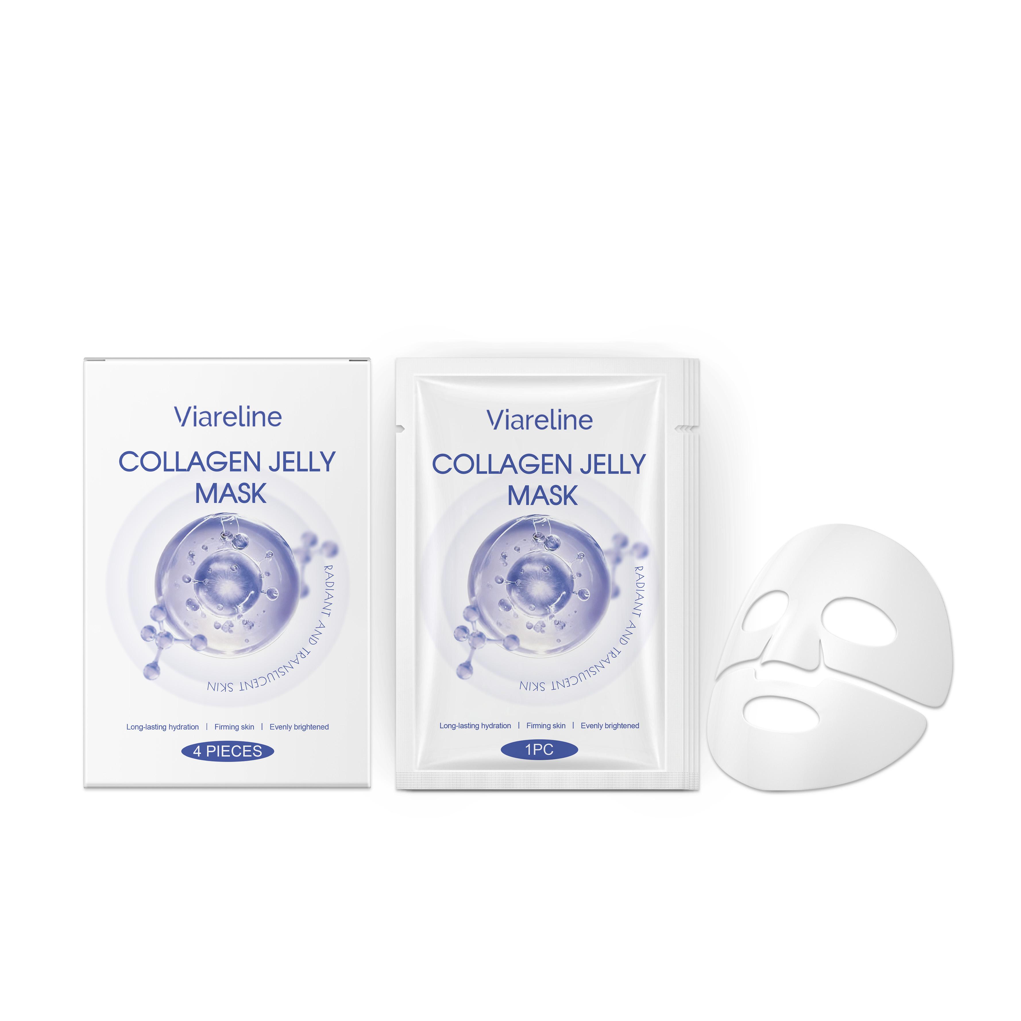 

4-piece Viareline Collagen Moisturizing Mask: Deeply hydrates and moisturizes, firms skin, leaving face radiant and hydrated.
