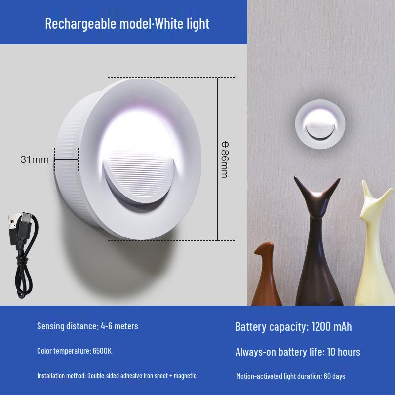 Rechargeable LED Motion Sensor Night Light for Bathroom, Stair, and Corridor