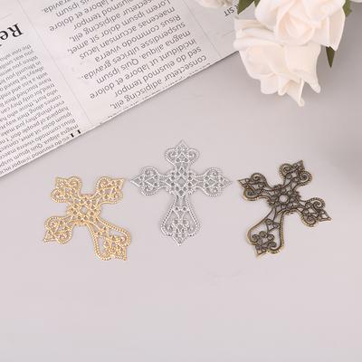 20 Pcs Metal Filigree Cross Flowers Slice Charms Base Setting Jewelry Diy Components Filigree Charms Accessories