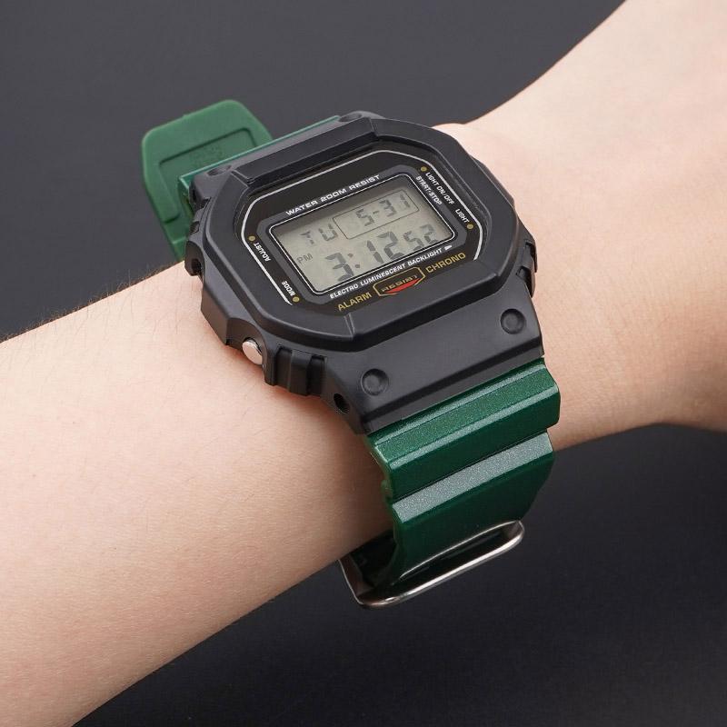 Pryžový sportovní řemínek pro Casio G-SHOCK DW-5600 GA-2100 GW-M5610 DW-6900 16mm Perleťový TPU Muži Ženy Náhradní náramek Řemínek na hodinky