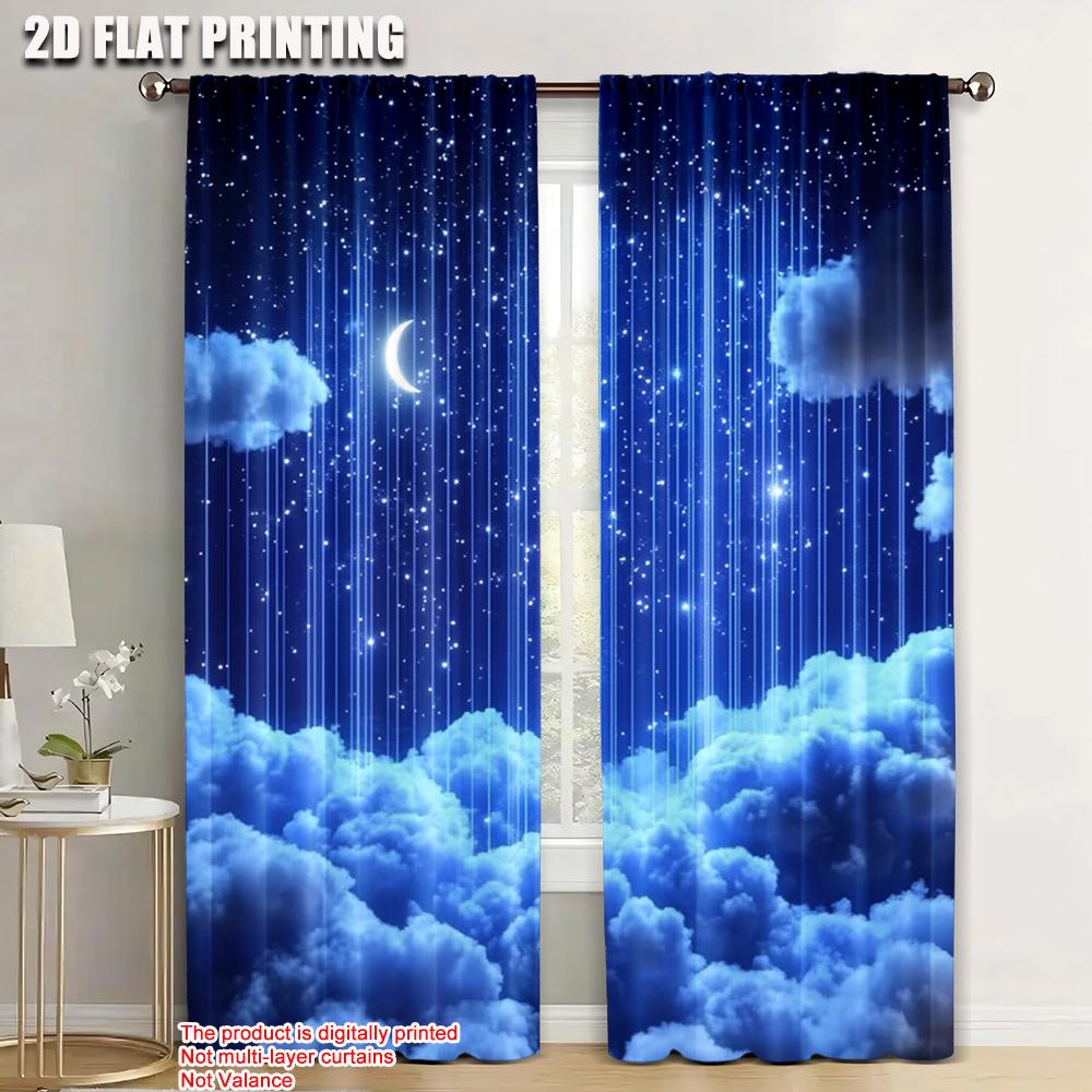 

2pc, Drapes starry sky Durable Polyester,Without Electricity Party Decorations Suitable for Party Decor 52.50×116.00 CM 2pcs
