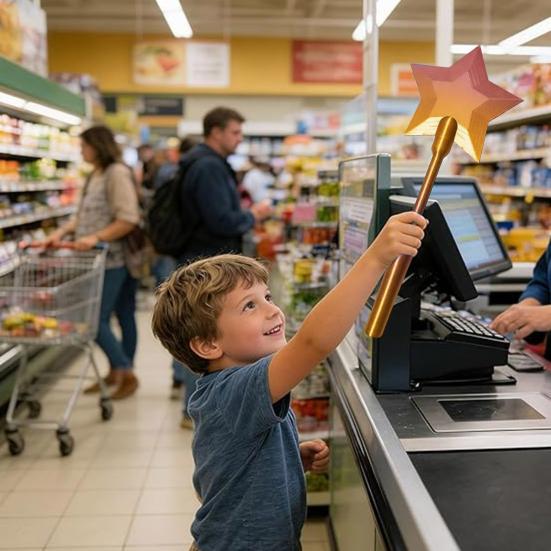 14-Inch 3D Printed Tap to Pay Star Wand Contactless Payment Universal NFC Credit Card Holder Plastic Star Shape Wand Toy