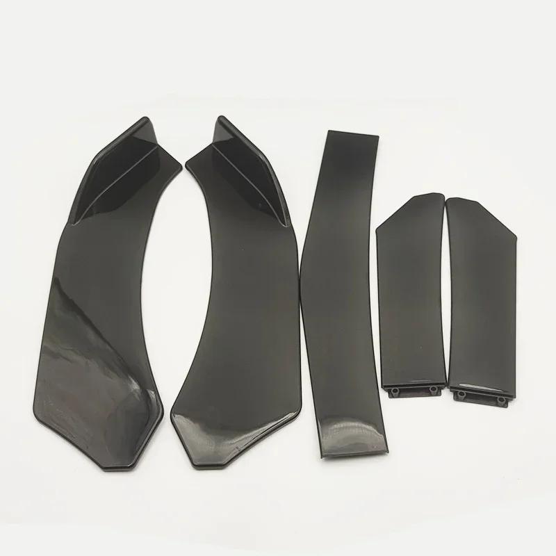 5 Pieces Universal Car Front Bumper Lip Body Kit Spoiler Splitter ABS Bumper Canard Lip Splitter Universal Car Accessories чёрный