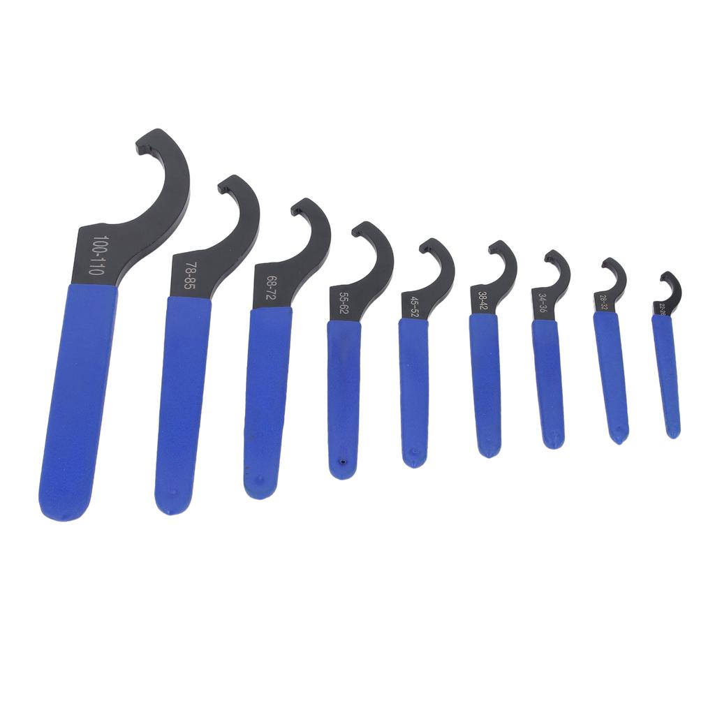 9PCS Set Coilover Spanner S2 Tool Steel C Shape ER Nut Shock Spanner Hook Wrench for Vehicles