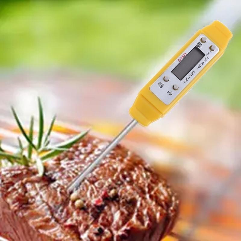 Digital Thermometer High-temperature Resistant Thermometers LCD Display with Probe Temperature Meter for Cooking