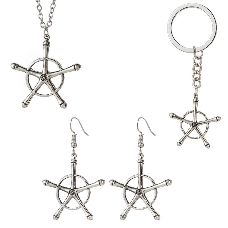 Anime Bleach Halsband Quincy Ishida Uryuu Cosplay Ginrei Gojiaku Amulet Alloy Choker Chain Nyckelring Hänge Smycken Presenter