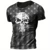 2024 New Men's Round Neck T Shirt Eagle Flag Printed T-Shirt Tops Summer Men's Sports Big Size Clothing Fitness Short Sleeve