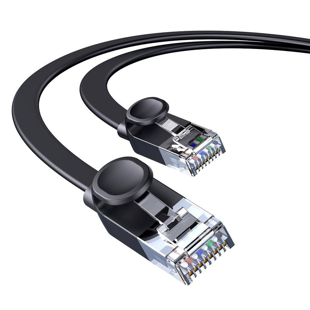 Baseus 15m High-Speed Flat Ethernet RJ45 Cable, 1Gbps, Black (Model: WKJS000301)