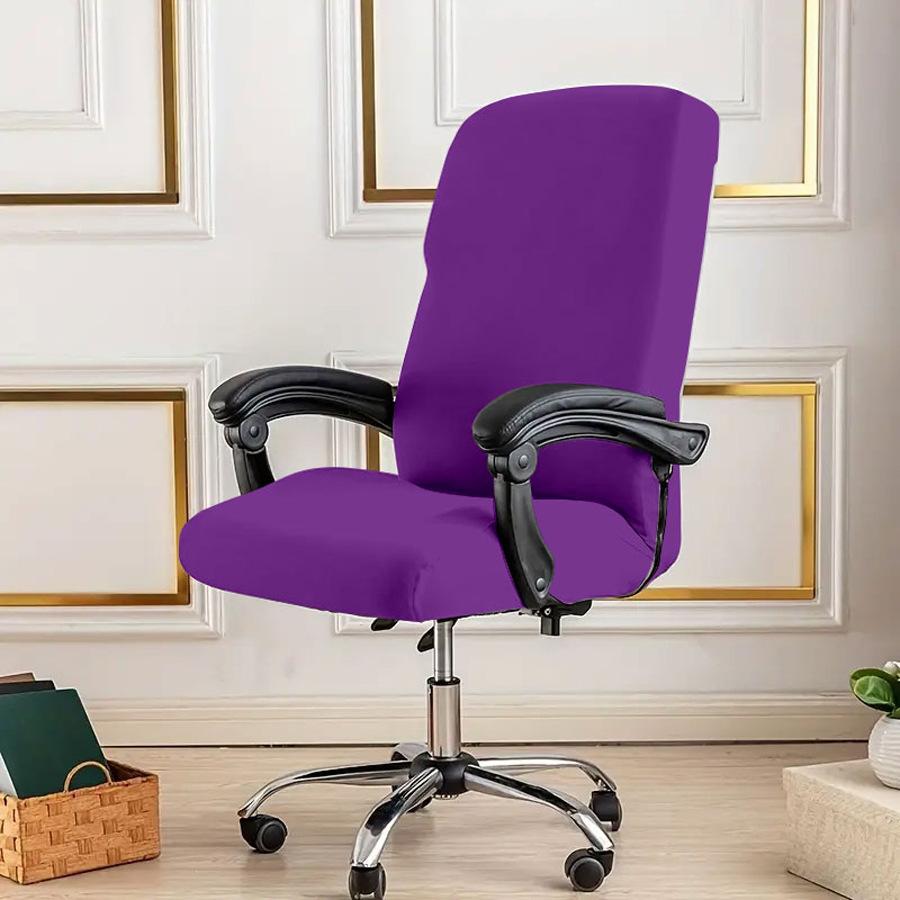 Elastic Zippered Office Chair Cover Durable Dust-proof Minimalist Gaming Chair Slipcover Solid Color Supply Chair Protector