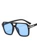 Vintage  Rivet Square Sunglasses Woman Fashion Brand Designer Retro Double Beam Sun Glasses Female Mirror Eyewear