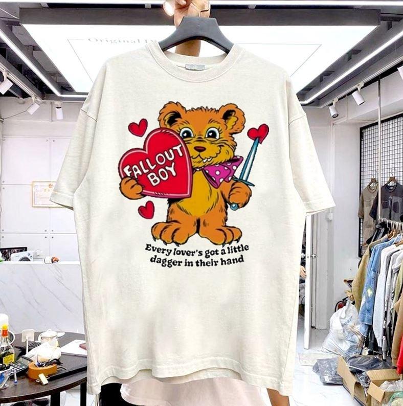 Fall Out Boy Dust Dagger Teddy short sleeve natural color shirt KV41592 Unisex T-Shirt XXXXL