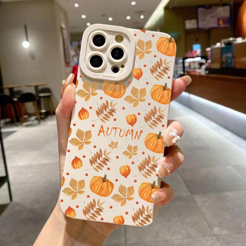 Autumn Maple Leaves Pumpkin Phone Case for Xiaomi Redmi Note 14 13 12 11 Pro Plus 4G 5G 12S 11S 10S 10 9 9S 8 10C 10A Cover