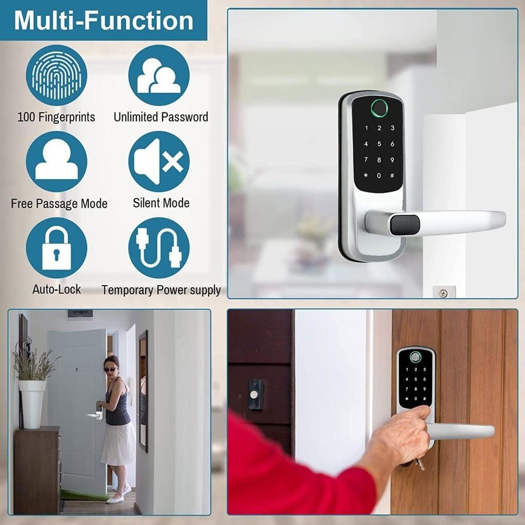 TTLOCK WIFI Electronic Smart Waterproof Door Lock Biometric Fingerprint Password Lock Inductive Swipe Card Lock