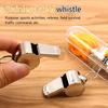 Metal Whistle with Lanyard Stainless Steel Referee Whistle Durable Outdoor Sports Whistle for Coaches Lifeguards and Safety Use