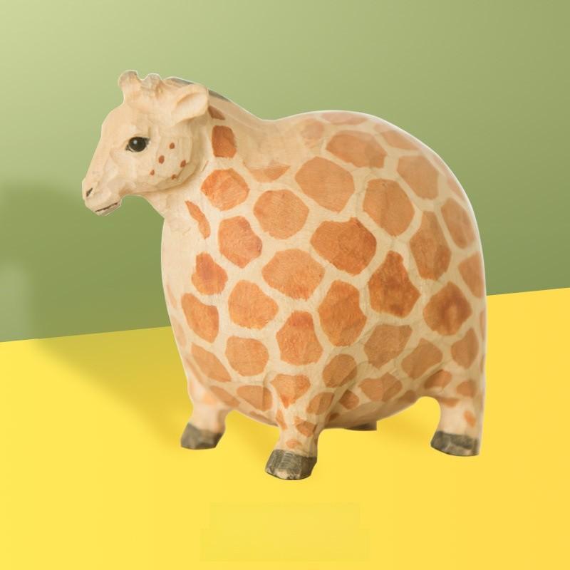 Wooden Animal Decor Set With Cute Round Shapes For Home And Gift Use