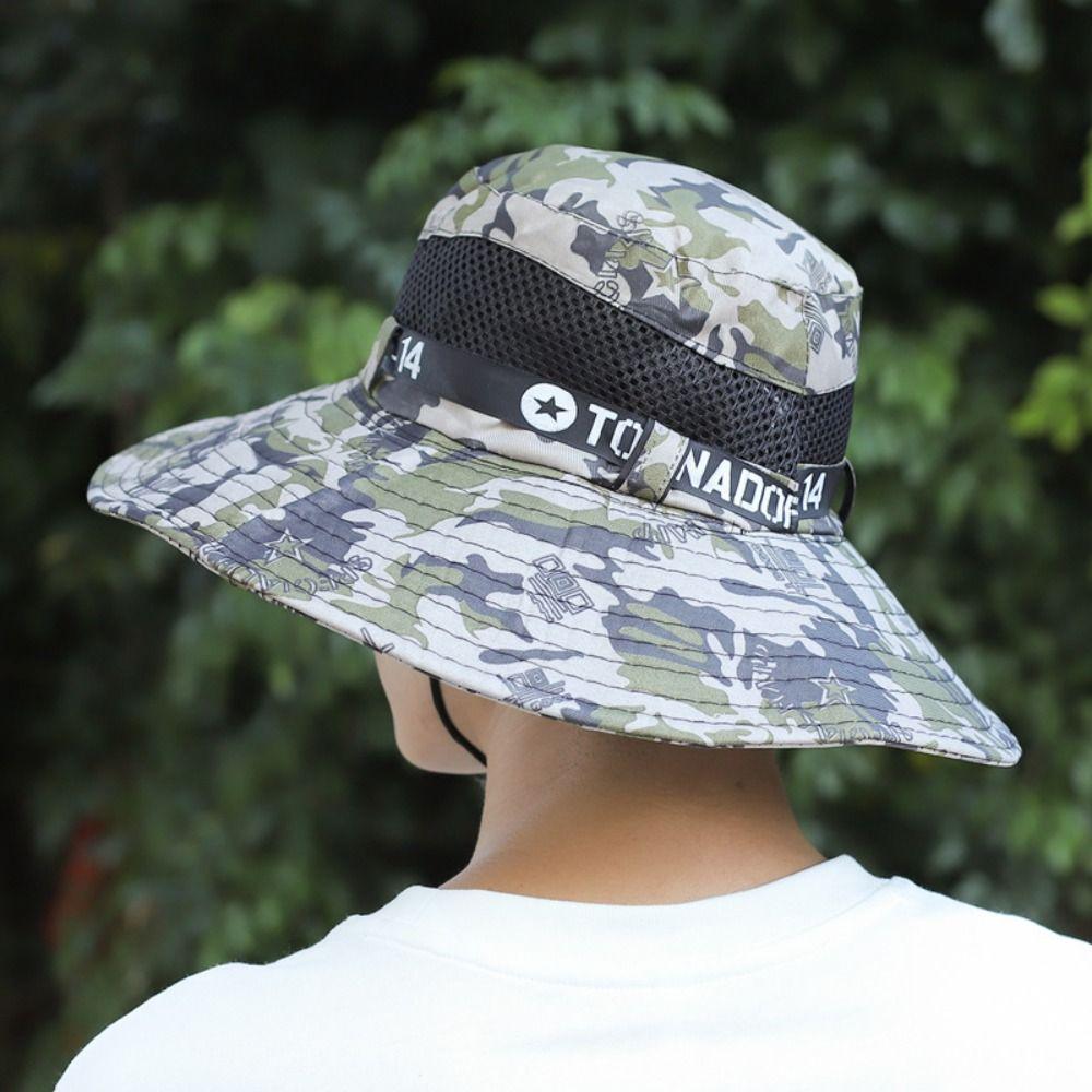 

Cotton Man Sun Hat Letter Outdoor Fishing Cap Retro Sunscrean Bucket Hat Hiking