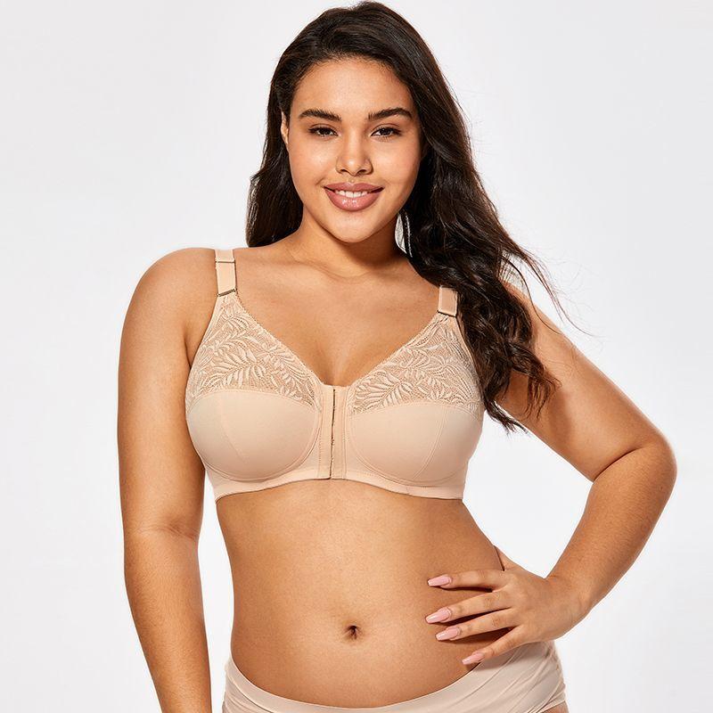 Sutien subțire cu cupă completă, cu nasturi frontali, fără armătură, căptușeală de bumbac, tip vestă, sutien mare confortabil