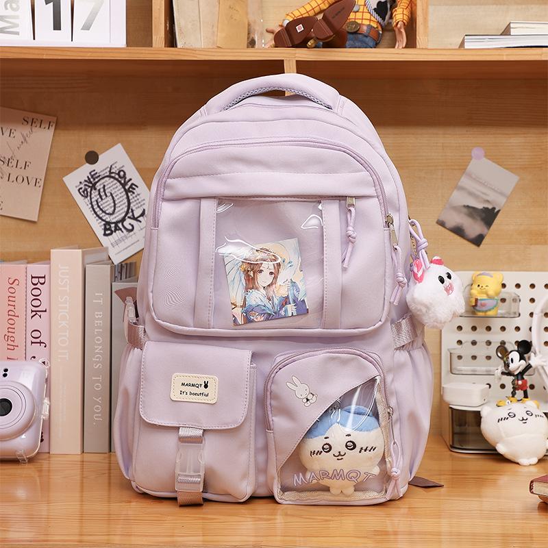 Campus schoolbag female junior high school cute Japanese transparent pain bag backpack female large capacity student backpack female